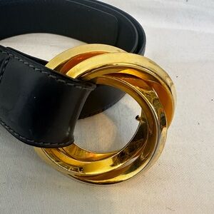 Salvatore Ferragamo Dark Gray Trinity Belt Medium